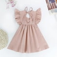 thumbnail image 3 of Vestido Goodplayer para niñas pequeñas, algodón y lino, rosa, 3T, 3 of 7