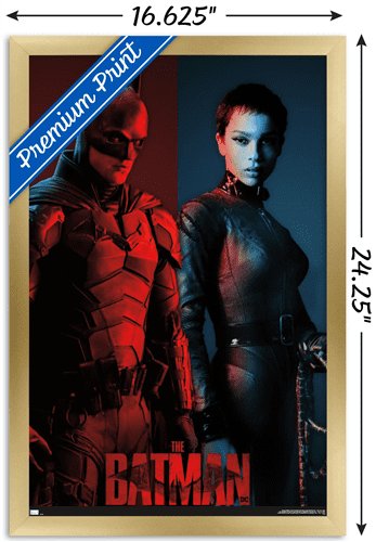 DC Comics Movie The Batman - The Bat and The Cat Wall Poster, 14.725" x 22.375" Framed