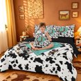 thumbnail image 4 of meiyoeat Cattle Pattern Monogram J 7-Piece Twin Bedding For Boys,Rustic Leopard Print Bedding Comforter Set,Black Reversible, 4 of 7