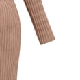 thumbnail image 3 of Womens Maternity Sweater Dress Twist Front Ribbed Knit Soft Bodycon Midi Dress Long Sleeve Pregnancy Clothes (S, Brown), 3 of 7