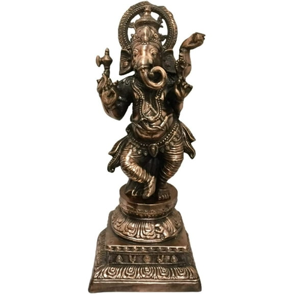 Dancing Ganesha Statue, Standing Ganesha Idol, God of New Beginning, Yoga Style Ganpati, Statue for Altar, Temple Decor, Home Enhance - AtoZ India Cart