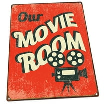 Our Movie Room 9"x12" Metal Sign, Wall Decor for Office or Meeting Room