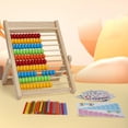 thumbnail image 3 of Esquirla Jouets Mathématiques Montessori 10 Rangées Abacus avec 100 Perles Colorées Jeu de Réflexion Abacus 8cmx21cm, 3 of 8