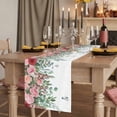 thumbnail image 2 of Table Runners 70 Inches Long Dress Scarves, Watercolor Roses Farmhouse Coffee/Dining/Kitchen Table Decor, Holiday Table Runner, Spring Flowers Leaves Butterflies Botanical 13x70 Inch, 2 of 9