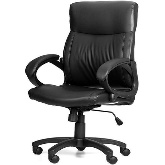 High Back Office Task Chair, Bonded PU Leather Manager Excutive Computer Desk Chair with Thick Padded Seat Armrest