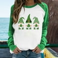 thumbnail image 1 of Qertyioot Spring Womens Patchwork St. Patrick's Day Round Neck Casual Tee, 1 of 6