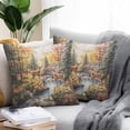 thumbnail image 2 of Deer Outdoor Pillow Covers Pack of 2 Forest River Landscape Waterproof Throw Pillow Covers Decorative Cushion Cases for Patio Garden Tent Balcony Couch 24x24 inch, 2 of 8