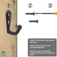 thumbnail image 5 of Deago 20 Pack Wall Mounted Coat Hook Robe Holder Cloth Key Hanger Rustic Hooks with 40 Pieces Screws for Bath Kitchen Garage, 5 of 8