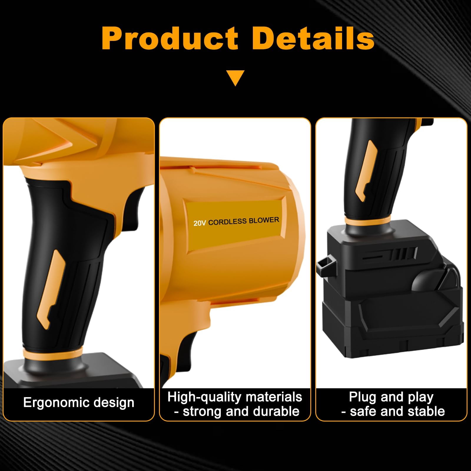 Small Handheld Leaf Blower Cordless Fit for De.Walt, 125-MPH 430-CFM, Battery Powered Blower, for Lawn Care/Patio Cleaning (No Battery)