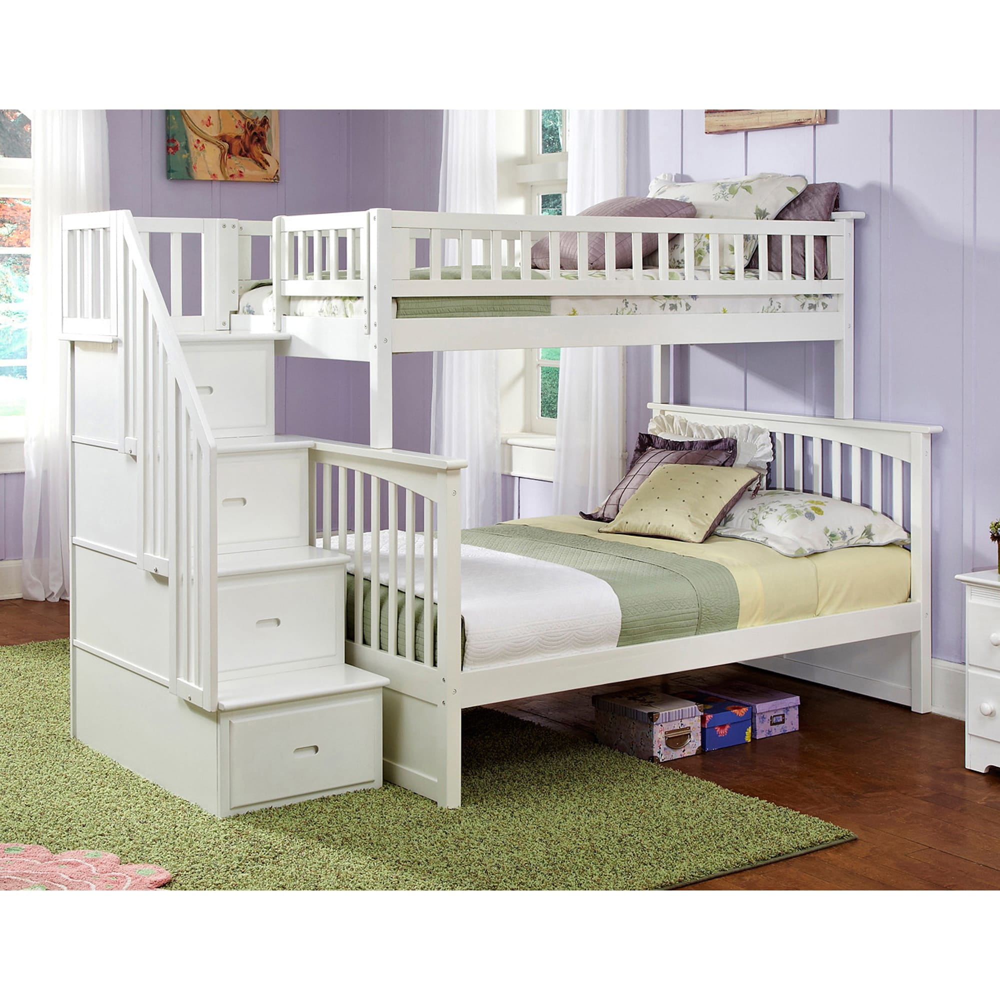 Atlantic Furniture Columbia Staircase Bunk Bed Twin Over Full In Atlantic Furniture Columbia Staircase Bunk Bed Twin Over Full In White Com