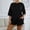 Black, variant on Womens Soft Breathable Pajama Set Loose Cozy 2 Piece Short Sleeve Crew Neck Nightshirts and Sleep Pants Loungewear, Navy,Size XL