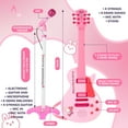 thumbnail image 4 of HopeRock Kids Toy Guitar for Toddlers Ages 3 4 5 6 Years, Pink Toys Guitar Set, with Microphone And Adjustable Stand, Musical Instrument Christmas Birthday Gift for Boys Girls., 4 of 7