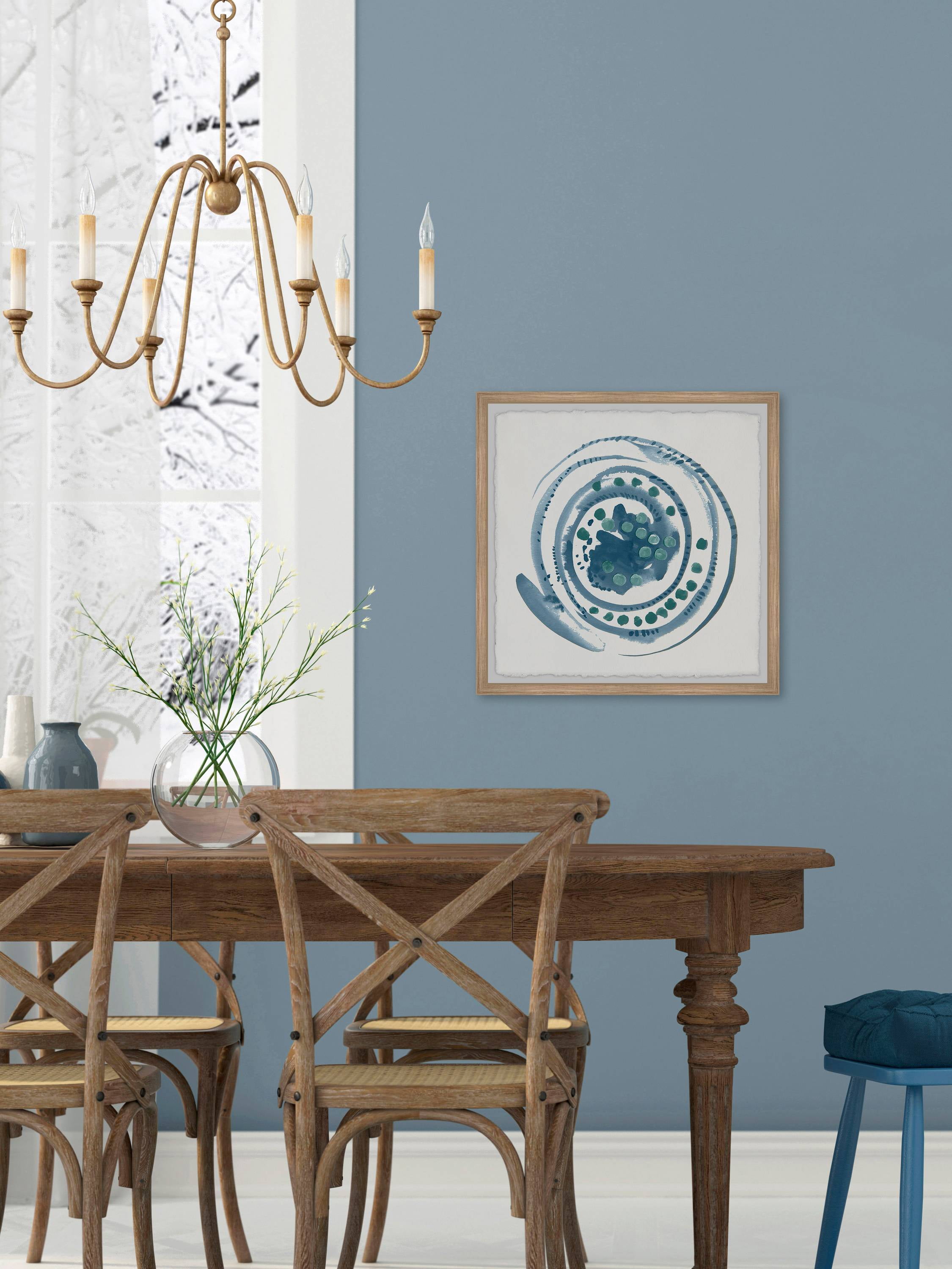 Swirl of Blue Framed Painting Print