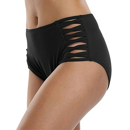 Women High Waist Bikini Tankini Bottom Shorts Briefs Trunks Hollow Out Swim Swimming Pants Bathing Swimming Suit Swimwear