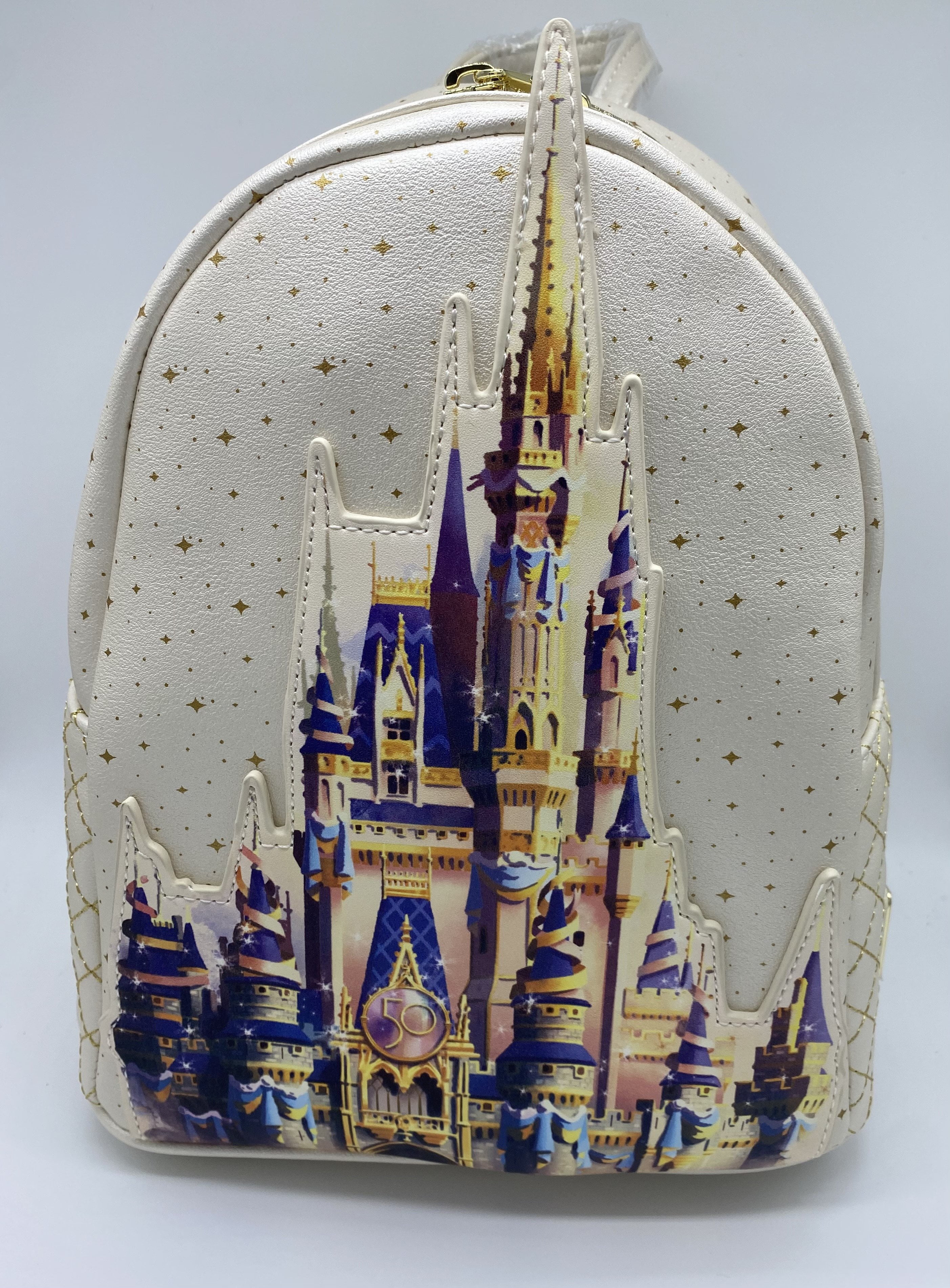Disney Parks WDW 50th Cinderella Castle Loungefly Mini Backpack New with Tag