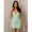 Green, variant on Women's Applique Sequin Date Party Mini Spaghetti Strap Dress, Green