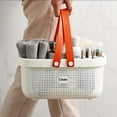 thumbnail image 4 of Shower Basket, Hand Wash Basket Organizer, Toiletries Bin Container Holder Plastic Storage Basket with Handle for Bathroom, Kitchen, College Dorm, Bedroom, Gym(Grey-White, 29.5*15*15.5cm), 4 of 8