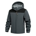 thumbnail image 2 of CharmCyan Waterproof Softshell Jacket for Men Outdoor Windproof Lightweight Hooded Raincoat Hiking Camping Travel Workwear Gray F 2XL, 2 of 2
