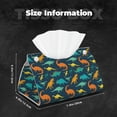 thumbnail image 5 of Pofeuu Colorful Dinosaur Print Tissue Box Cover, Modern Decorative PU Leather Rectangular Tissue Box Case Organizer Holder for Vanity Countertop, Night Stands, Livingroom, 5 of 7