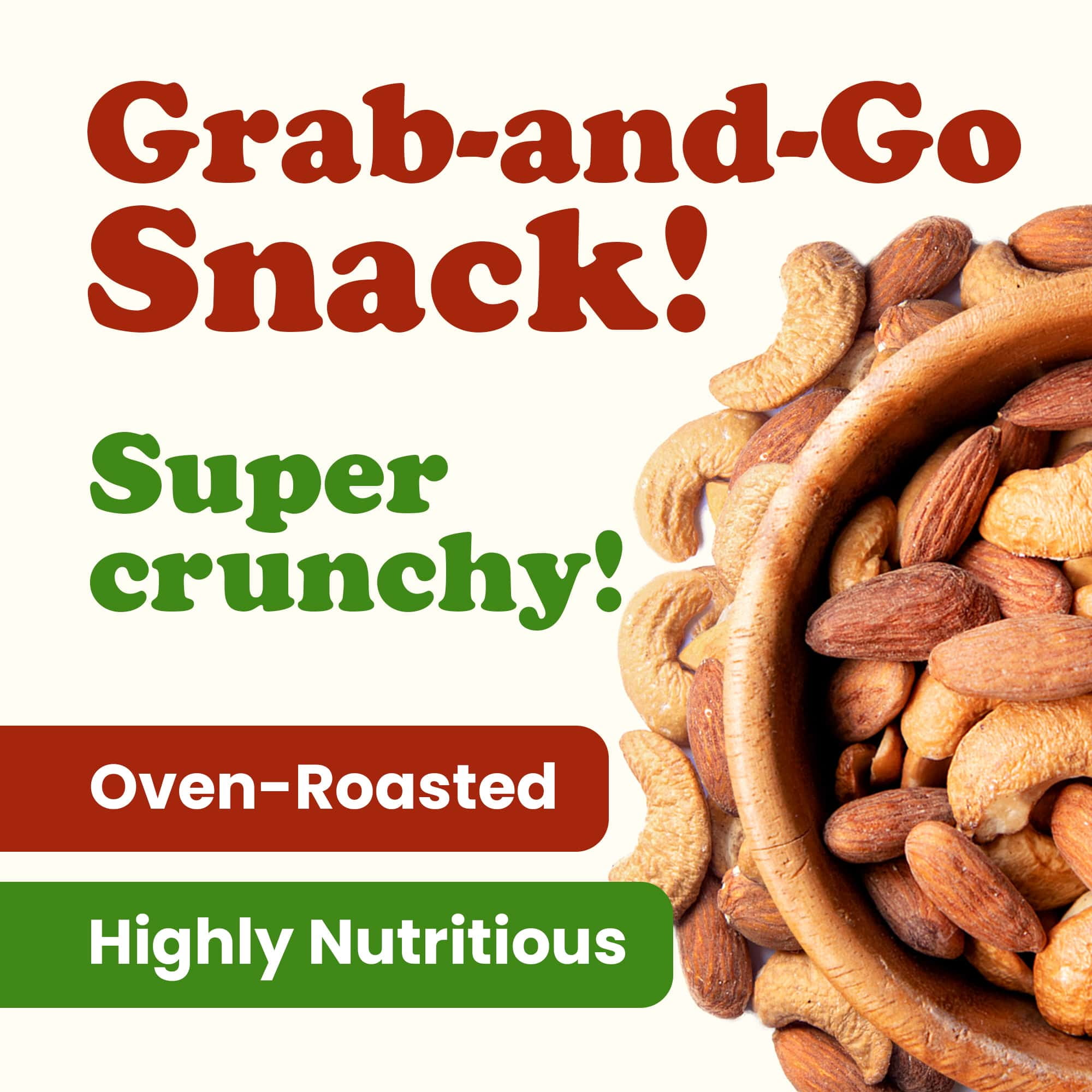 Organic Dry Roasted Almonds and Cashews Mix, 1 Pound – Unsalted Oven Roasted Nuts, Non-GMO, Protein Rich Trail Mix, Healthy Vegan Snack, No Oil Added, Kosher Blend, Bulk