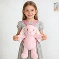 thumbnail image 2 of Guvpev 15.7" Pink Bunny Plush Backpack, Cute 3D Rabbit Stuffed Animal Daypack with Adjustable Straps, Soft Huggable Shoulder Bag, Perfect Back to School Gift & Birthday Surprise, 2 of 6