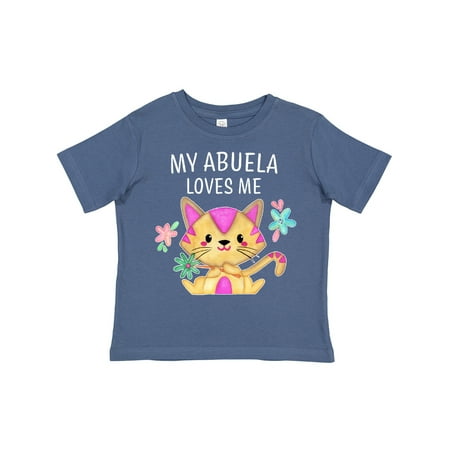 

Inktastic My Abuela Loves Me with Cute Kitten and Flowers Gift Toddler Boy or Toddler Girl T-Shirt