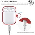 thumbnail image 4 of IBAOLEA Etui en Silicone avec Porte-Clés Compatible avec les AirPods IBAOLEA 1 & 2, LED avant Visible, Prend en Charge la Charge Sans Fil, Silicone de Protection [Vert Pastel] Rouge, 4 of 7