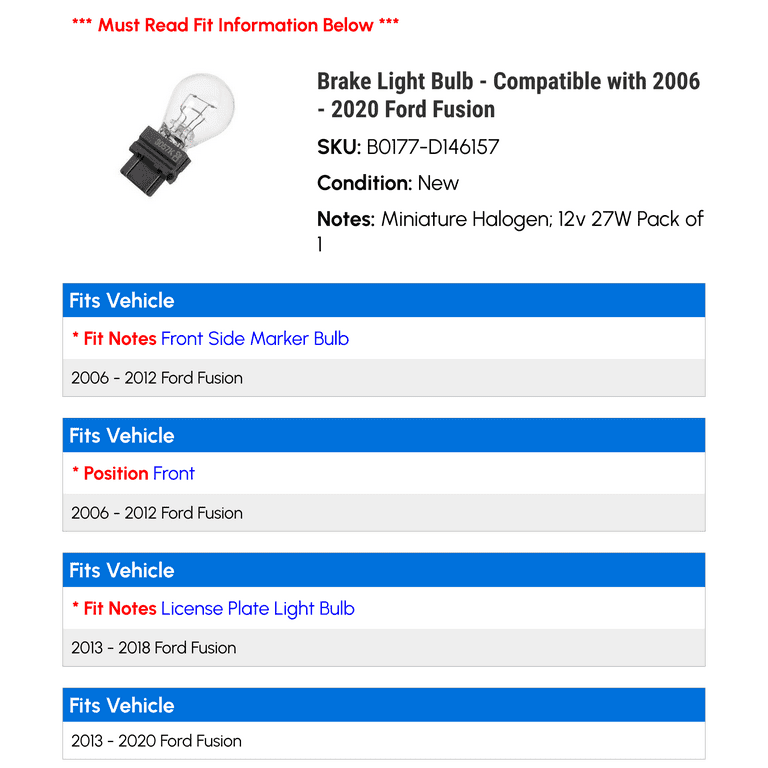 Osram Sylvania Red Incandescent Automotive Bulb Fits Ford Fusion