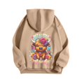 thumbnail image 6 of Arlun Cute Highland Cow Hoodies Sweatshirt for Women Funny Letter Printed Drawstring Pullovers Long Sleeve Loose Fit Casual Comfort Graphic Print Hooded Tops with Pockets 3-Khaki XXL, 6 of 7