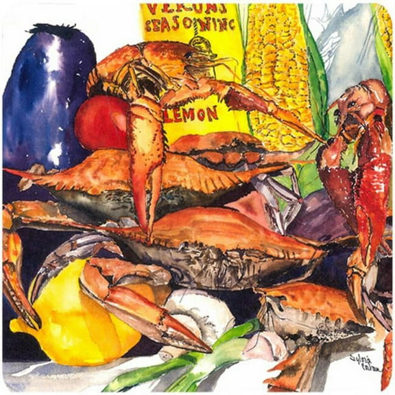 Verons And Crabs Foam Coasters - Set Of 4, 3.5 x 3.5 In.