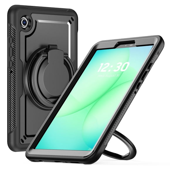 XYX Case for Samsung Galaxy Tab A11/ Tab A9 8.7 Inch 2025/2023 with Rotating Stand, Shoulder Strap, 2in1 Shockproof Cover, Black