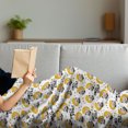thumbnail image 3 of Lion Soft Flannel Fleece Throw Blanket, Unusual with the Rock Star Typography, Cozy Plush for Indoor and Outdoor Use, 50" x 60", Dark Yellow White, by Ambesonne, 3 of 5