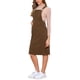 thumbnail image 4 of VESTIDO MIDI CASUAL SIN MANGAS DE PANA CON CUELLO CUADRADO Y TIRANTES AJUSTABLES CON BOLSILLOS L Marrón, 4 of 6