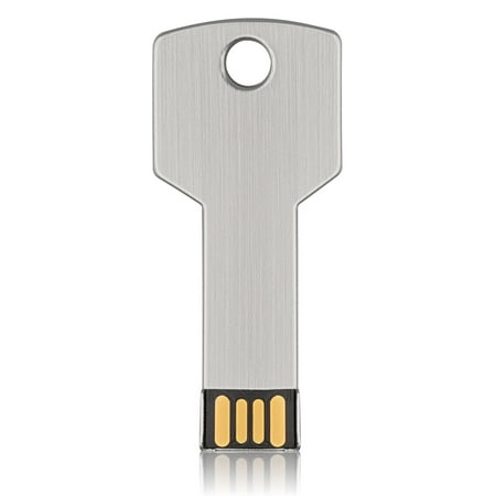 Metal Usb Flash Drive - KOOTION 32GB Metal Key Design USB Flash Drive, Metal Key Shaped Memory Stick, USB 2.0, Sliver