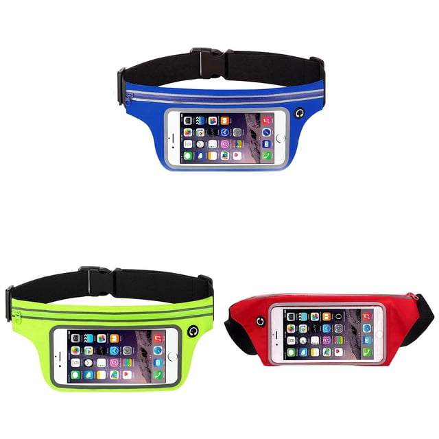YWIYIUD 3 Pcs Sac Banane de Course Portable et Pratique 11.02x4.72 Pouces avec Étui à Écran Tactile Poche Sac Banane de Sport Durable Convenant à la Randonnée au Camping à la Course et au Voyage