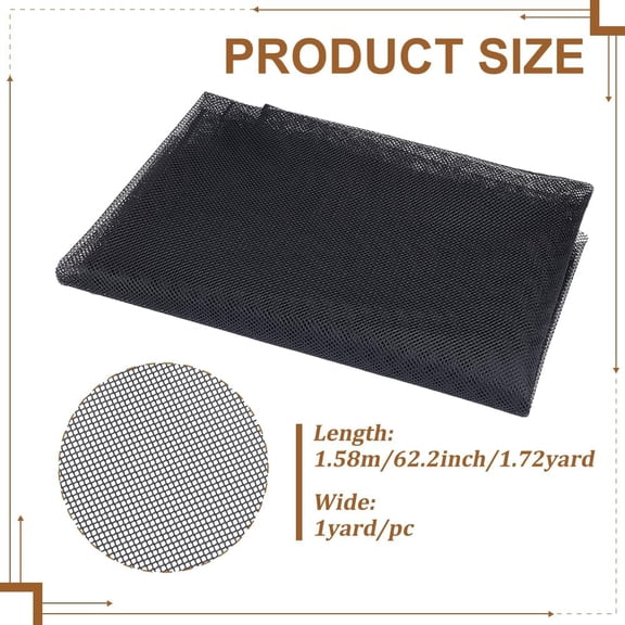 36x62.2 Inch Mesh Fabric Black Mesh Grill Cloth Slightly Stretchy for Backpack Pocket and Straps Netting Clothes Netting Bag Shopping Bag