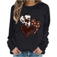 thumbnail image 2 of Uootdi Heart Printed Sweatshirts for Women Funny Love Heart Letter Print Graphic Long Sleeve Shirts Crewneck Pullover Top Holiday Pullover Outfits Gift, 2 of 6