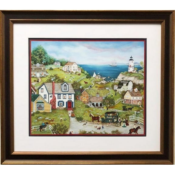 Linda Nelson Stocks "Peddler's Cove" FRAMED Art Generic