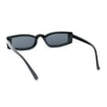 thumbnail image 4 of Womens Stylish Modish Narrow Rectangle Plastic Sunglasses All Black, 4 of 4