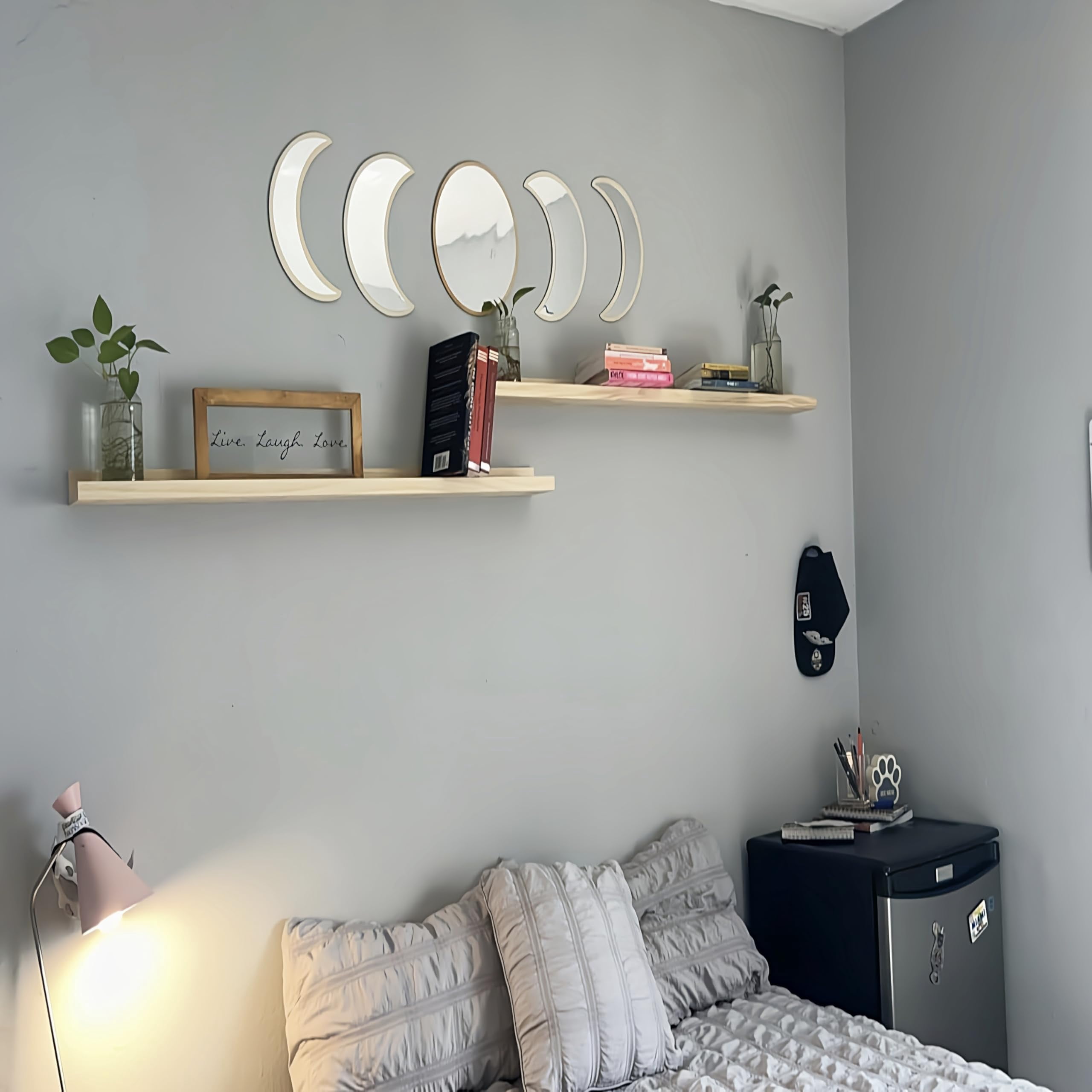 Wood Floating Shelves-wall Mounted Picture Shelf Photo Ledge For Frames & Albums Display-24 Inch Book Vinyl Record Bedroom  Bathroom Living Room Kitchen Decor