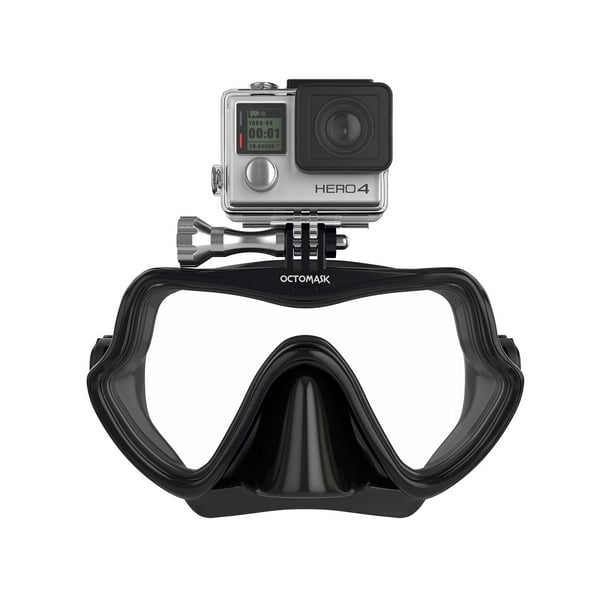 Octomask Frameless Scuba & Snorkeling Mask with GoPro Mount Black