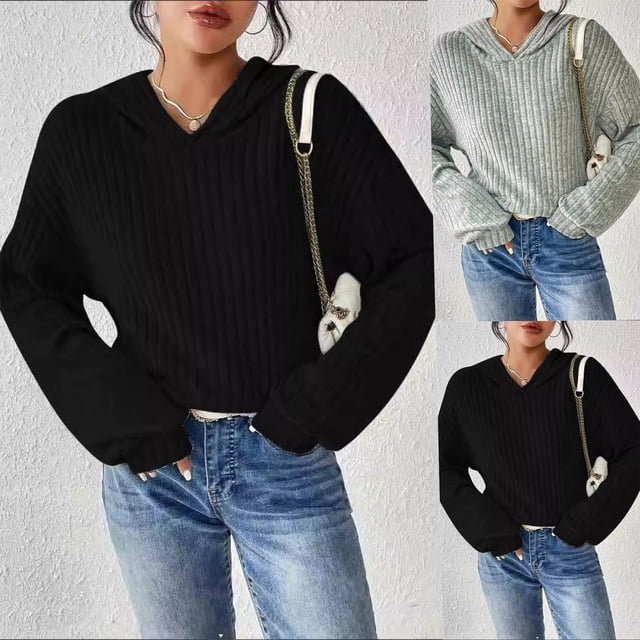 Manga larga blanca,Camisa con capucha para mujer, manga larga, cuello redondo, blusa informal de color liso, tela de imitación de rejilla, ideal para uso diario y en casa, sopatenor