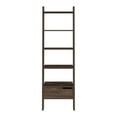 thumbnail image 1 of FM FURNITURE Hamburg Engineered Wood Ladder Bookcase in Dark Brown, 1 of 7