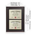 thumbnail image 5 of ELSKER&HOME Double Diploma Frames 14x20 for Two 8.5x11 Diplomas,Certificates,Cherry Color Golden Rim, 5 of 6