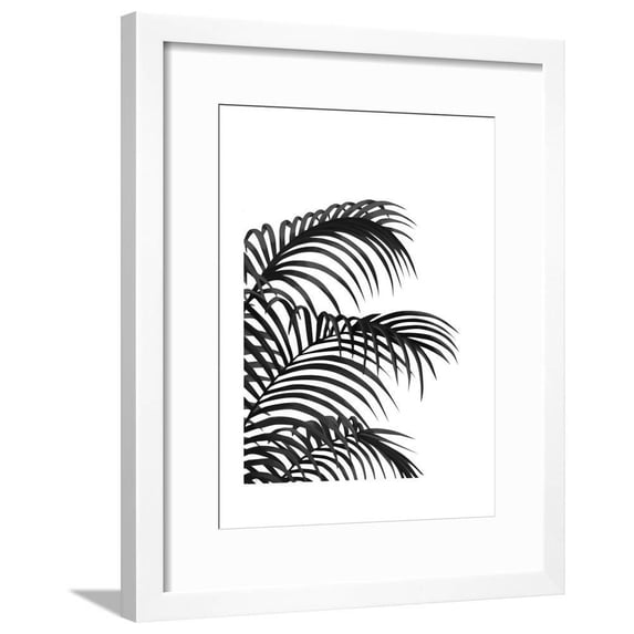 Palm Leaf 1, Black On White, Botanical Framed Art Print Wall Art by Fab Funky Sold by ArtCom