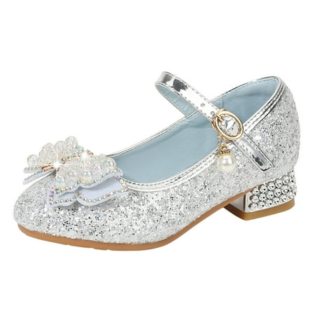 

TOWED22 Baby First Walking Shoes Toddler Little Kid Girls Dress Pumps Glitter Sequins Princess Bowknot Low Sandals For Boys Grey