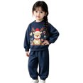 thumbnail image 4 of Enjoytime Christmas Girls Outfits Print Long Sleeve Crewneck Sweatshirt with Pants 2 Piece Set Cute Holiday Kids Toddler Clothes, 4 of 7