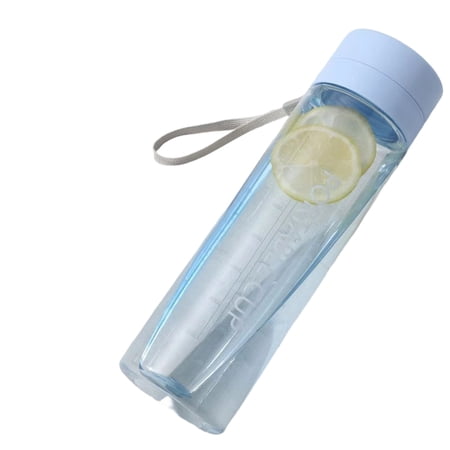 Reusable Plastic Water Bottles Portable Cup with Frosted Mint Lid Wrist Strap for Easy Carry Leak Proof Sports Bottle for Outdoor and Gym