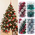thumbnail image 2 of 30Pcs 6CM Christmas Pendant Color Balls Hand-painted Matte Finish Stripe Pattern Decorative Christmas Tree Decoration Fade Resistant Multi Finishes Decorative Christmas Balls for Party, 2 of 8