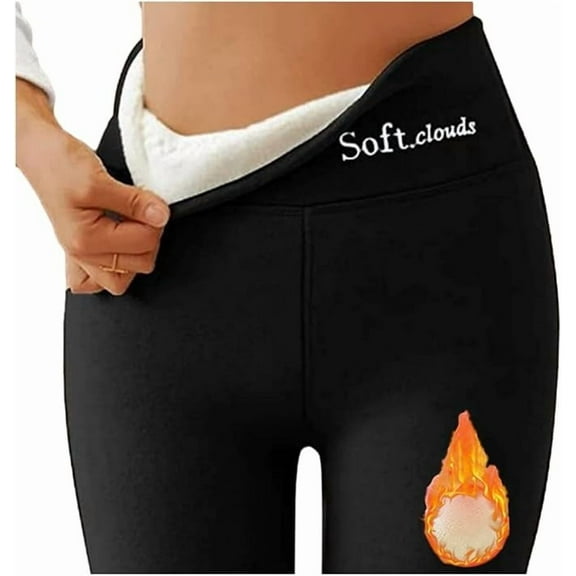 Soft Clouds Fleece Leggings, Fleece Lined Leggings Women, Winter Leggings for Women Fleece Lined